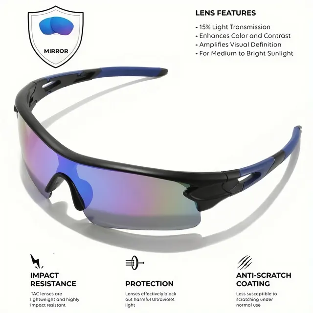 Leichte Wickel-Sportbrille mit UV400-Schutz 4