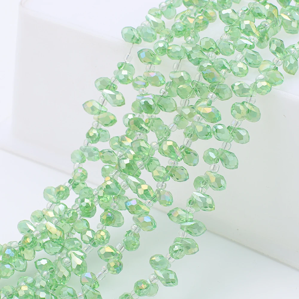 Grüne Glas-Tropfenperlen 3