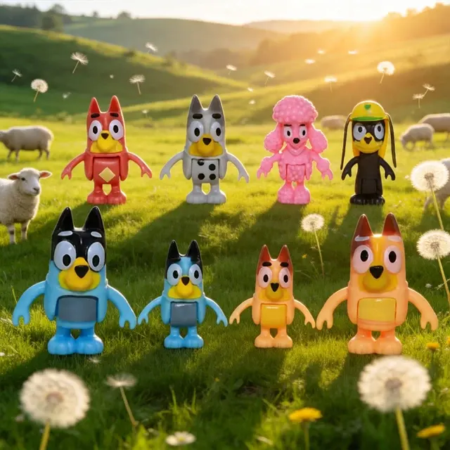 Bluey Familie Actionfiguren-Set 8-teilig 4