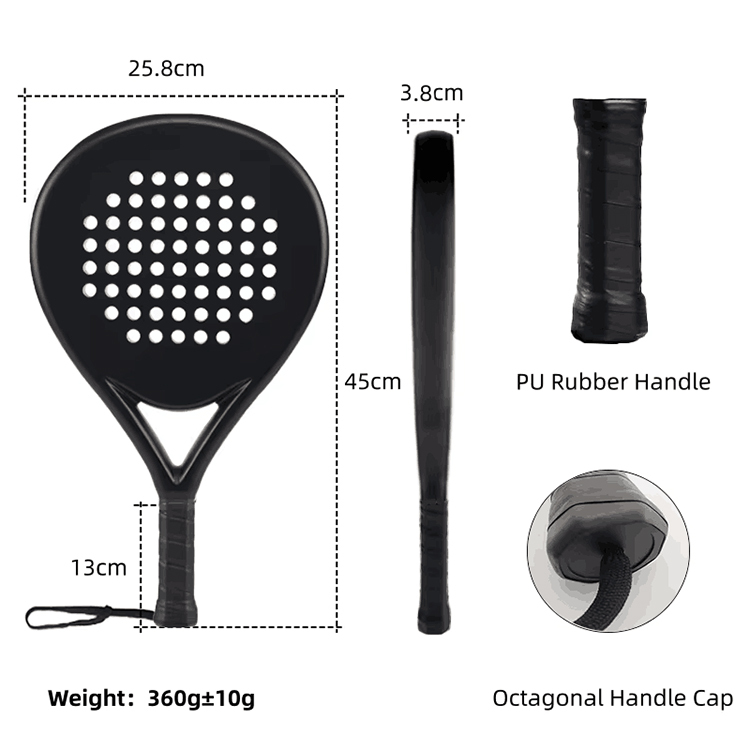 Padel-Tennisschläger aus Carbonfaser in drei Formen 4
