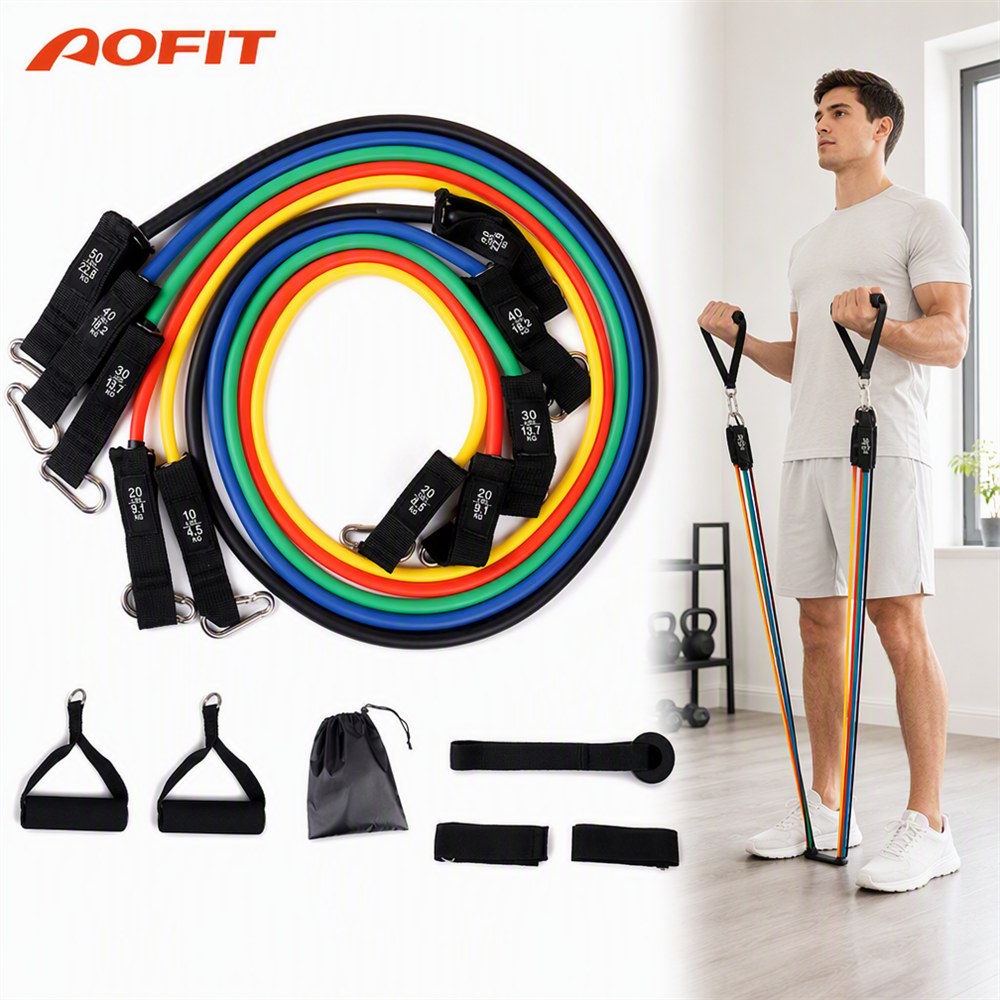 Fitness-Widerstandsbänder Set mit Griffen und Türanker