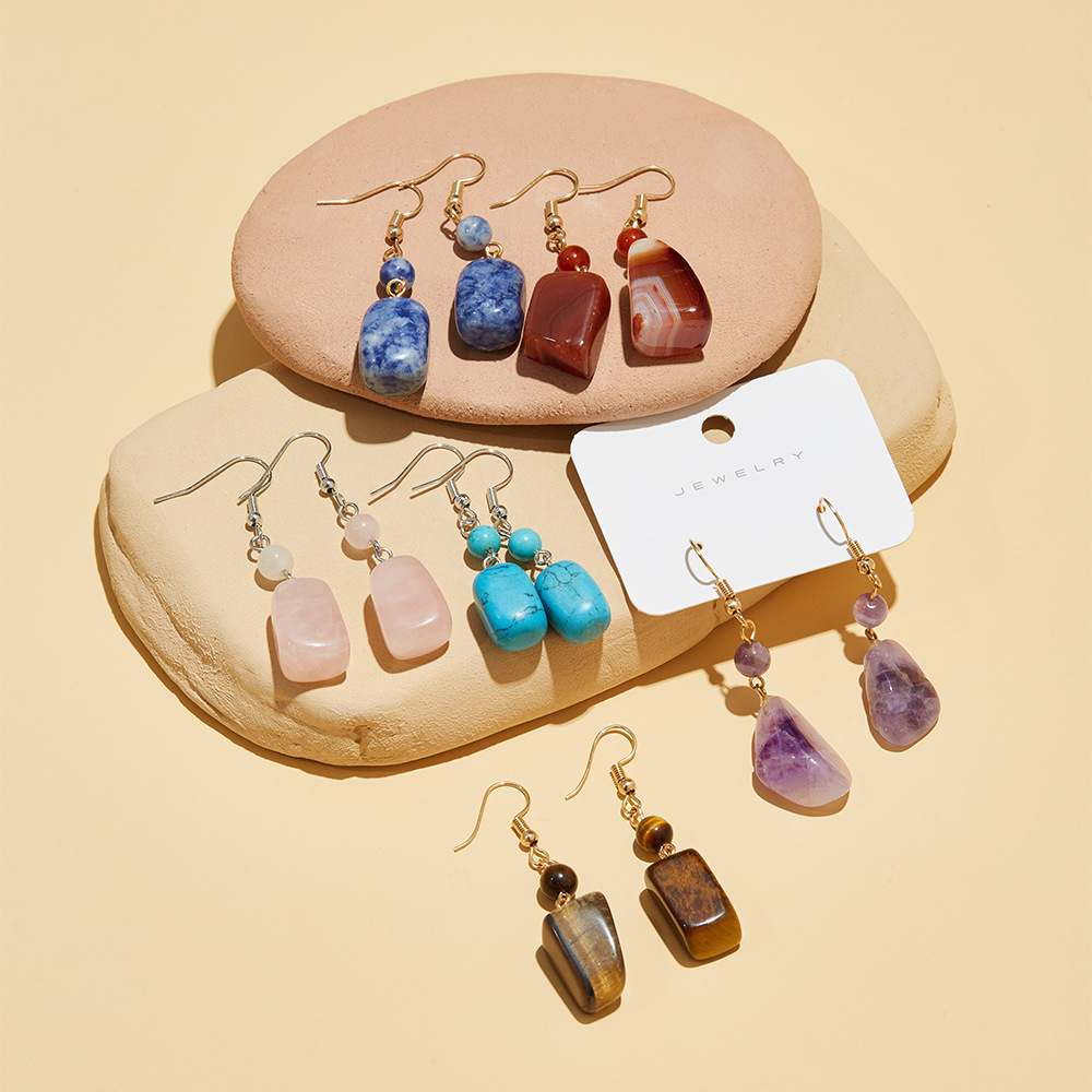Boho Jade Ohrring-Set mit Rosenquarz 2