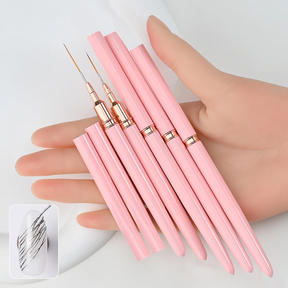 Ultradünne Rosa French-Nail-Art-Pinsel, 5-teilig 4