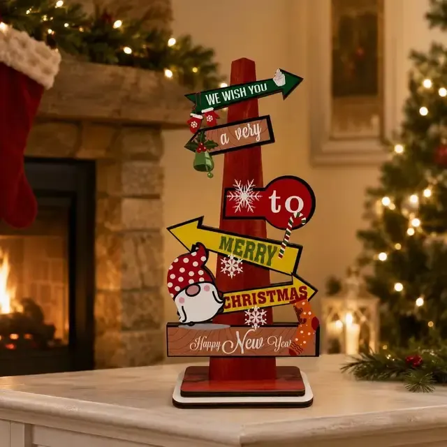 Holz-Weihnachtstischdeko 2