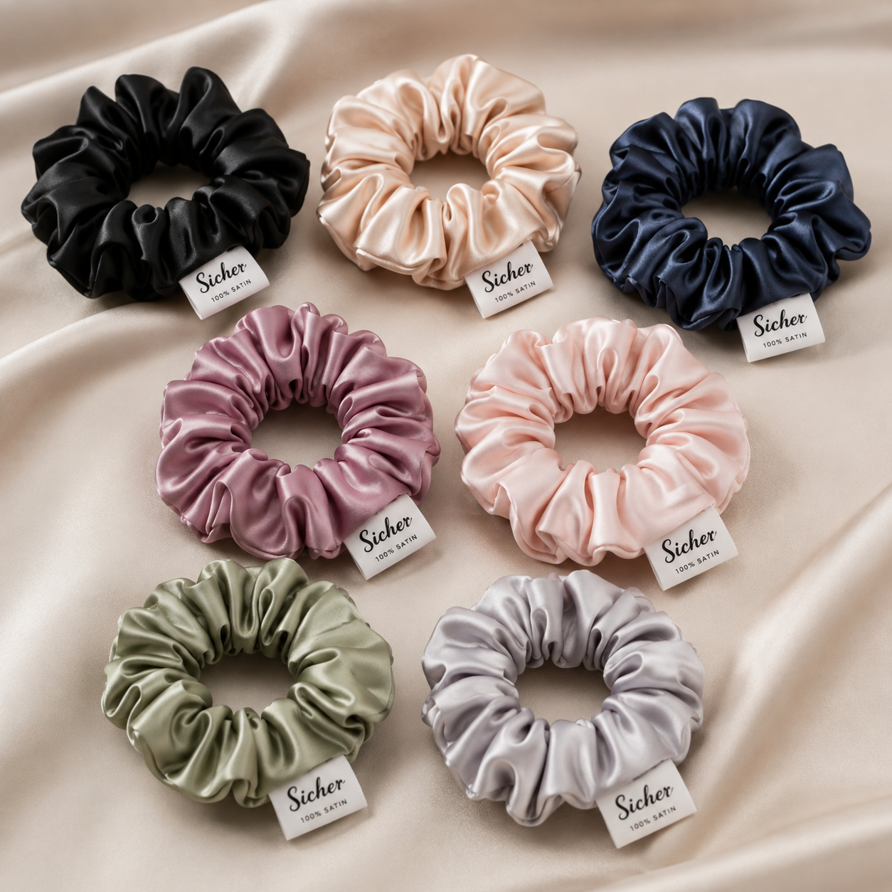 Mädchen Seidenoptik Haarbänder Satin Scrunchies