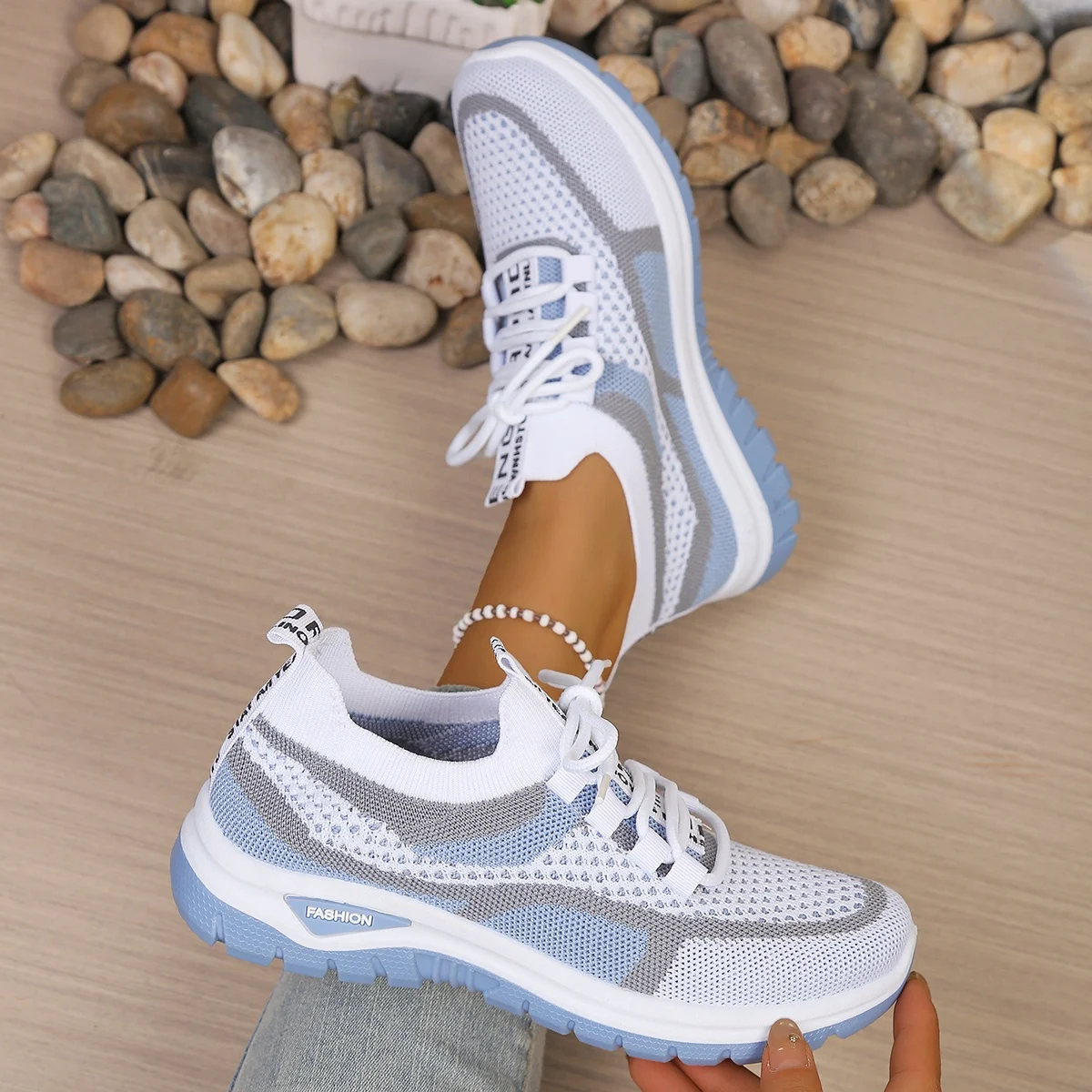 Zweifarbige Damen-Sneaker im Casual-Stil 4