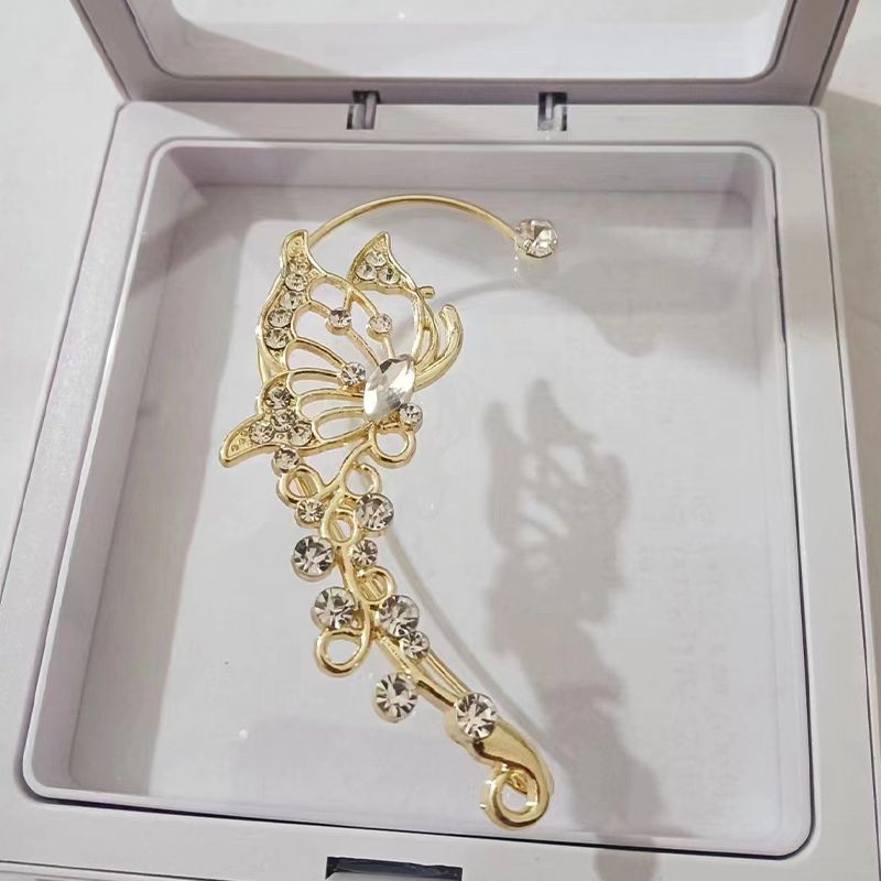 Kristall Schmetterlings Ohrklemme ohne Piercing 3