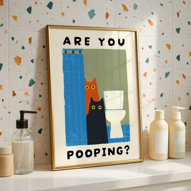 Badezimmer-Katzenposter 4