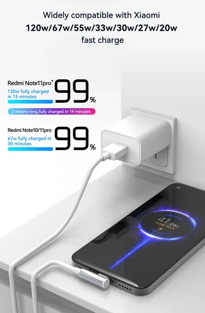 120W USB-A auf Typ-C Schnellladegerät-Kabel 4