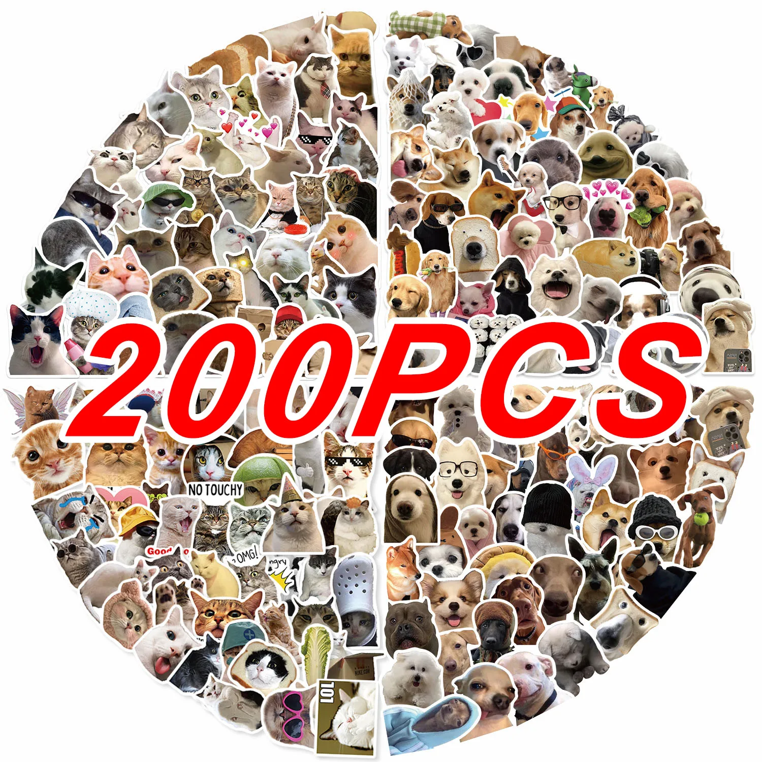Wasserfestes Kawaii-Katzen-Sticker-Set