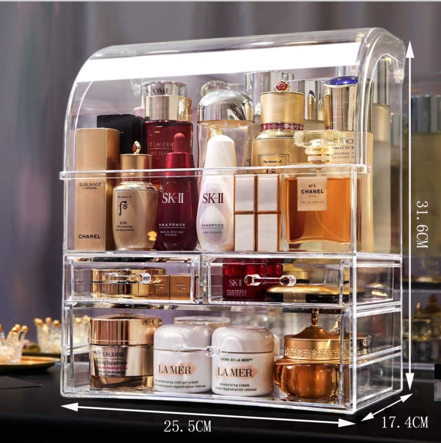 Großer Acryl-Make-up-Organizer, Mehrstufig, Rund 2