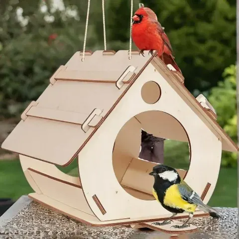 Holz-Vogelfutterspender