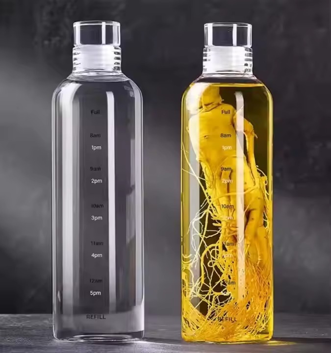 Borosilikat-Glasflasche mit Zeitmarkierung 4