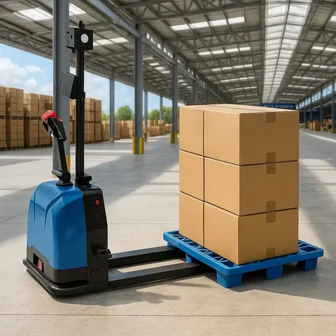 Elektro-Palettenhubwagen mit Stand-on-Plattform, 2 Tonnen
