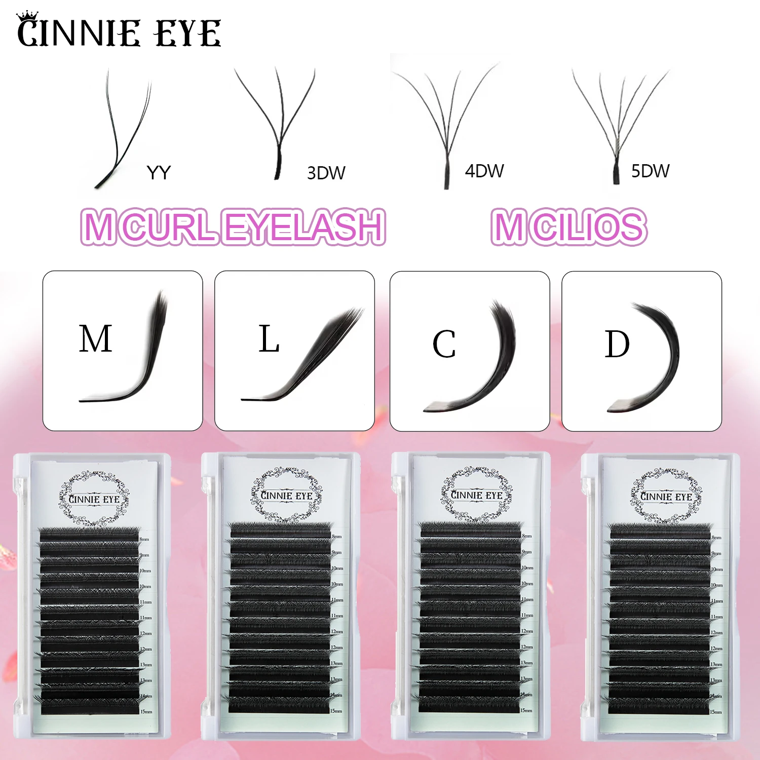 Naturhaar-Wimpernbüschel 7 mm, Volumenfächer 2