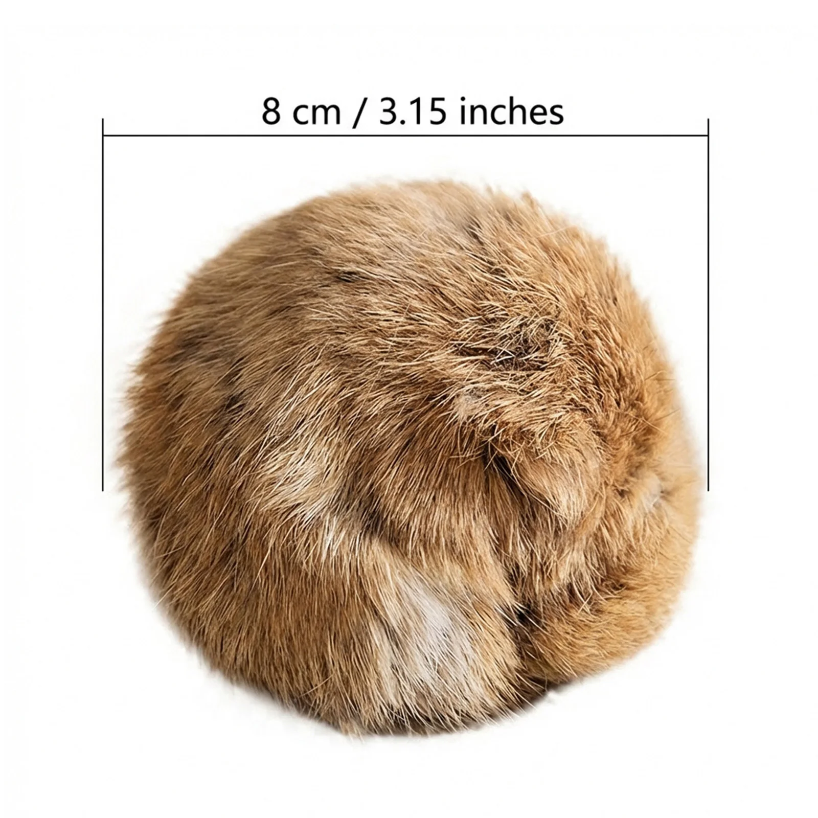 Plüsch-Jagdball aus Kaninchenfell, 8 cm