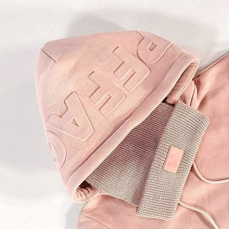 Oversize Fleece Hoodie mit 3D-Prägung 3