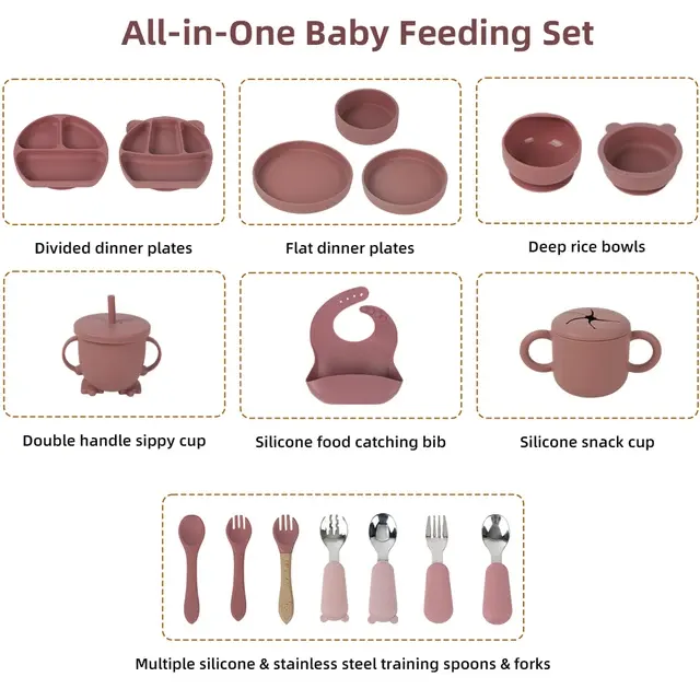 18-teiliges Baby Fütterungsset aus Silikon 3
