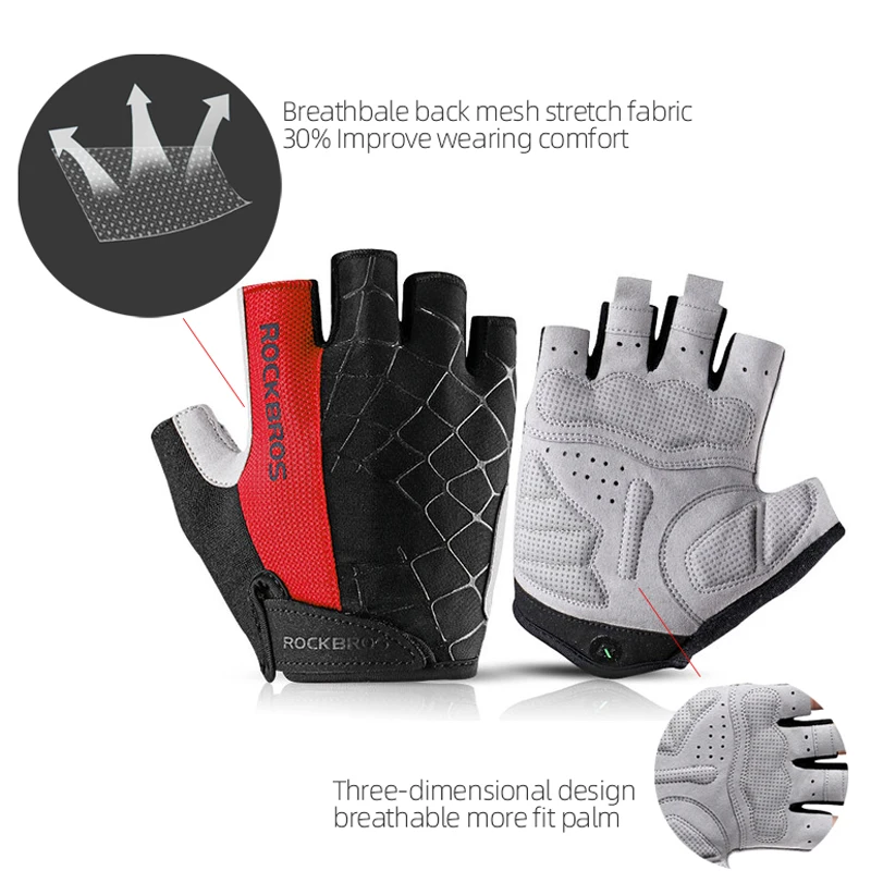 Stoßfeste Halbfinger-Radhandschuhe für Mountainbike 2
