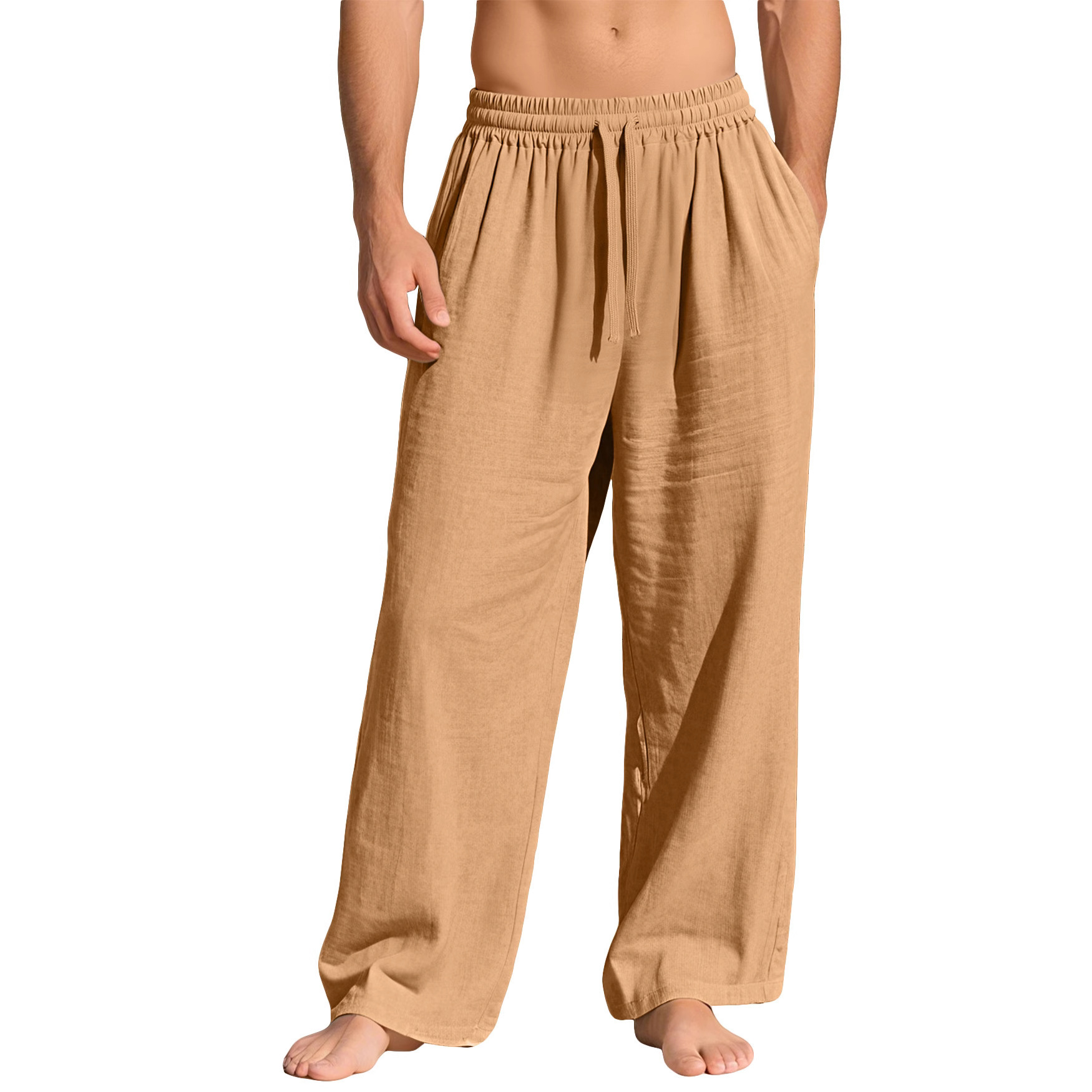 Herren-Leinenhose mit weitem Bein 3