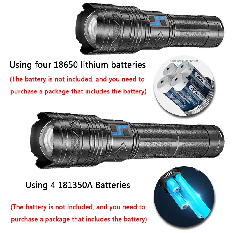 Taktische LED-Taschenlampe, 20000 Lumen, USB-Akku 3