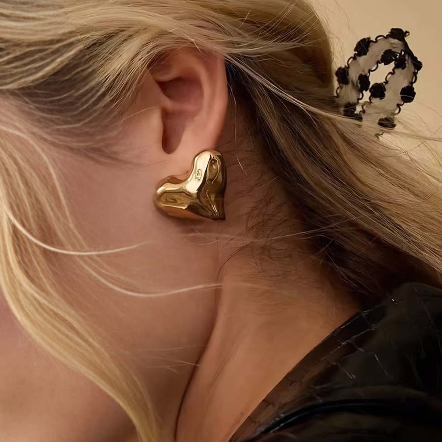 Hypoallergene Geometrische Ohrstecker 18K Gold 2