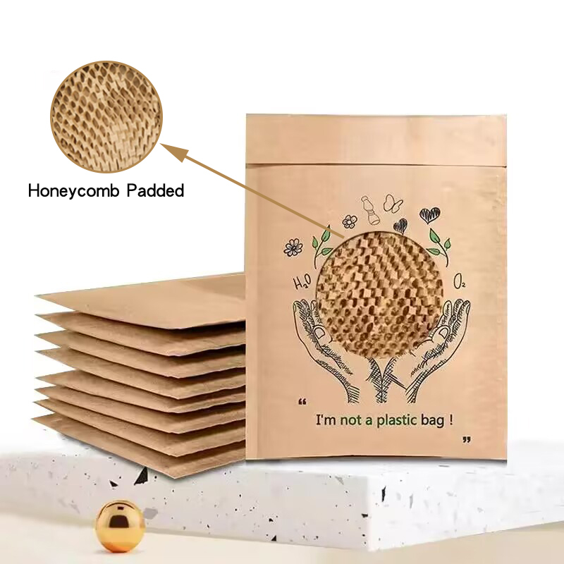 Kompostierbare Kraftpapier-Versandtaschen mit Wabenpolster 3