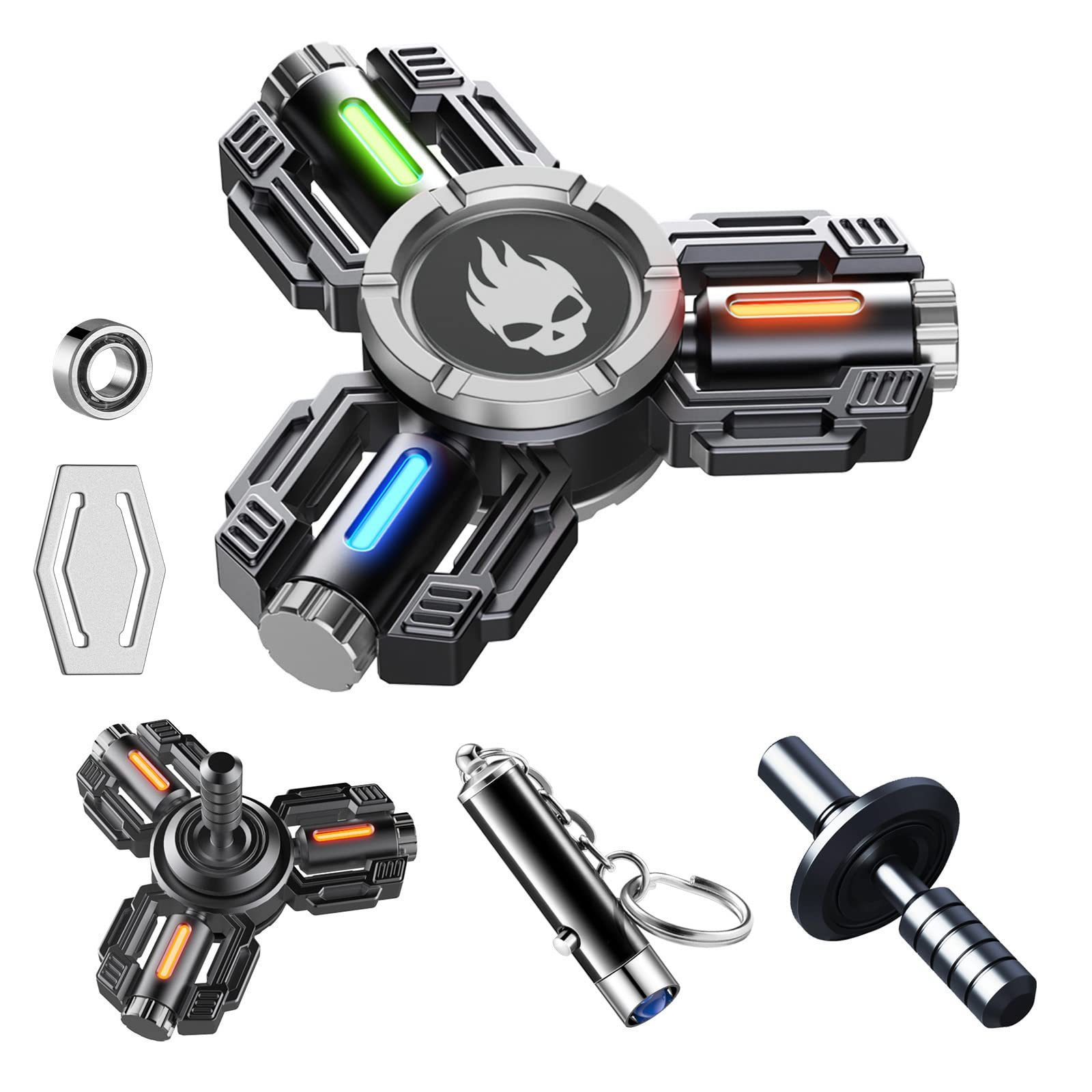Leuchtender Metall Fidget Spinner im Dunkeln