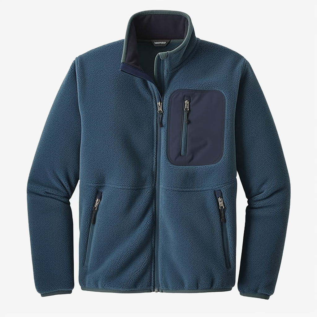 Sherpa-Fleecejacke Patchwork Stehkragen Unisex