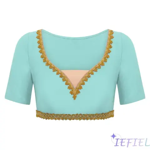 Bauchtanz-Crop-Top mit Goldbesatz