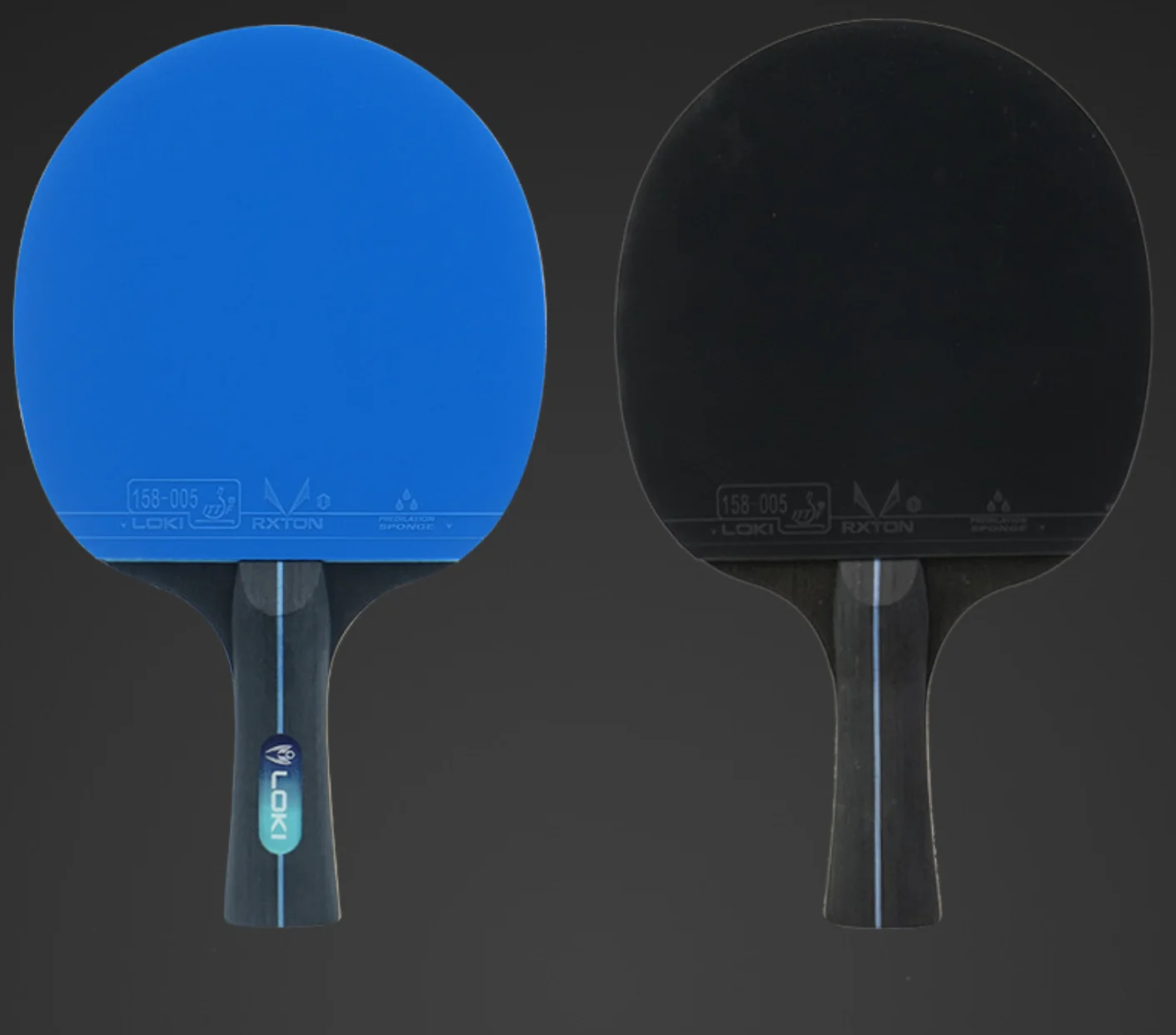 Tischtennisschläger mit langem Griff und Gummi 4