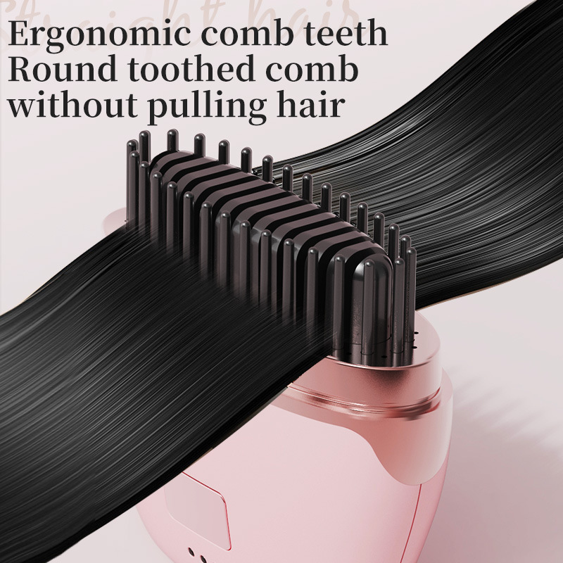 Akku-Glätteisen-Bürste mit Keratin 2