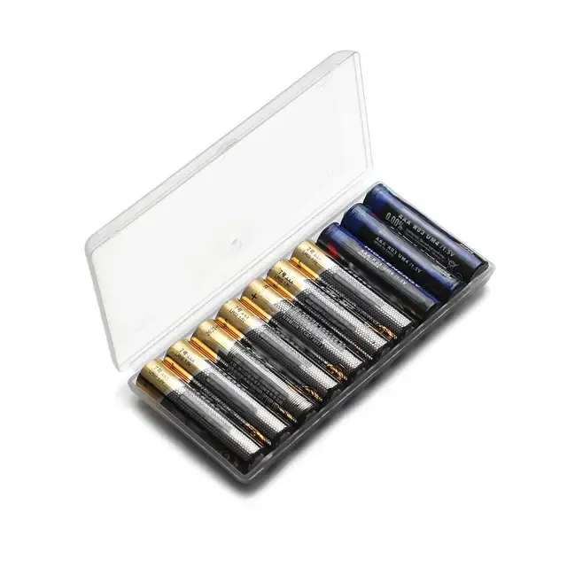 10-Slot Hartbox für AAA AA 18650 Batterien 1