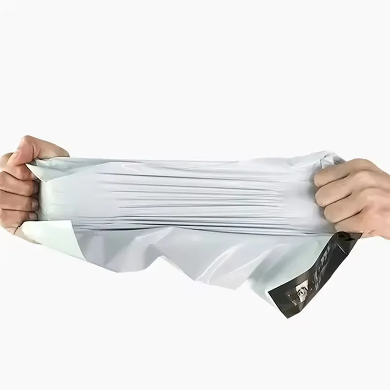 Selbstklebende Versandtaschen aus Kunststoff, grau-weiß 2
