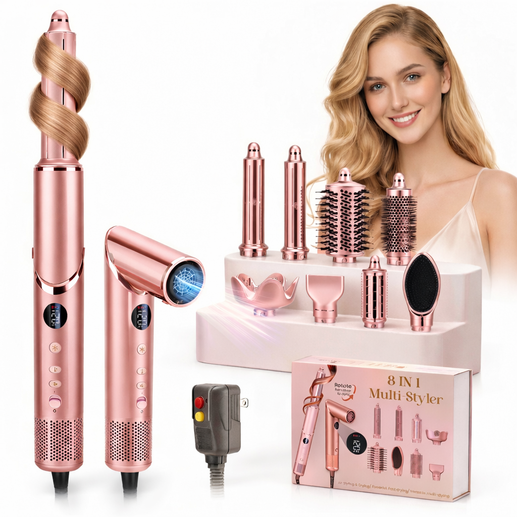 Rosegold Faltbarer 8-in-1 Haarstyler-Set 2