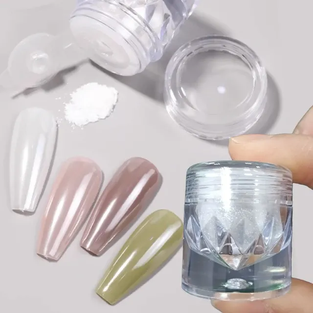 Spiegelndes Chrom-Nagelpulver in Aurora-Optik 2