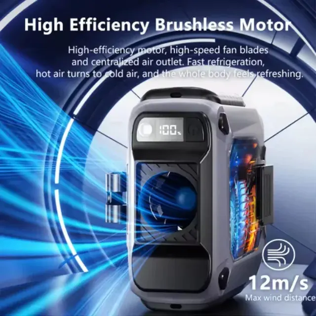 Wiederaufladbarer Taillen-Mini-Ventilator mit Powerbank 4