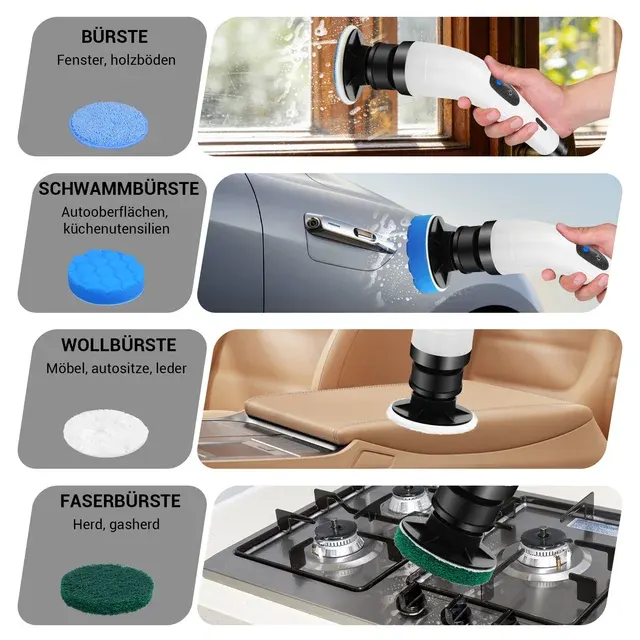 Kabellose Elektrische Reinigungsbürste mit 7 Aufsätzen 2