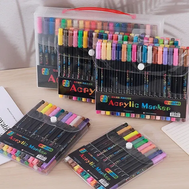 Doppelspitzen-Acrylmarker-Set, 24 Farben 2