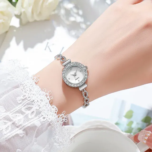 Glitzernde Strass-Armbanduhr für Frauen 2