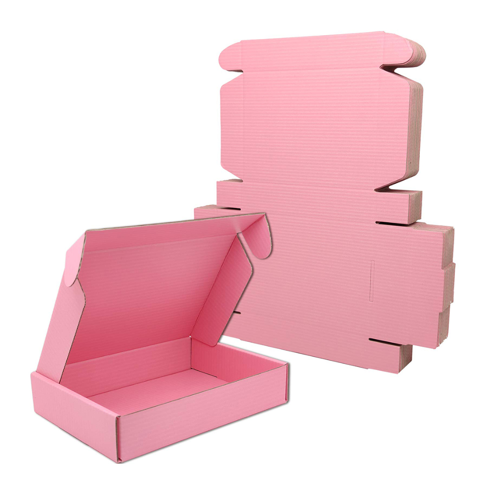 Rosa Faltbarer Wellpappe-Versandkarton 4