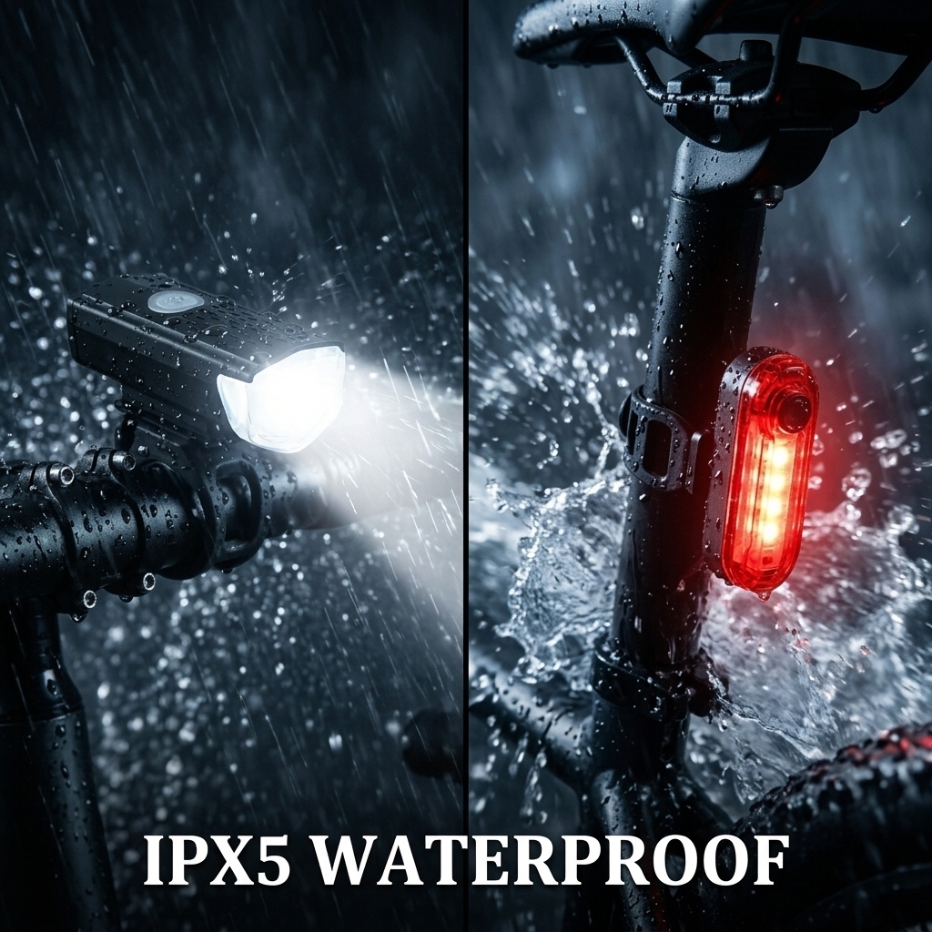USB-Akku-LED-Fahrradlicht-Set IPX5 2