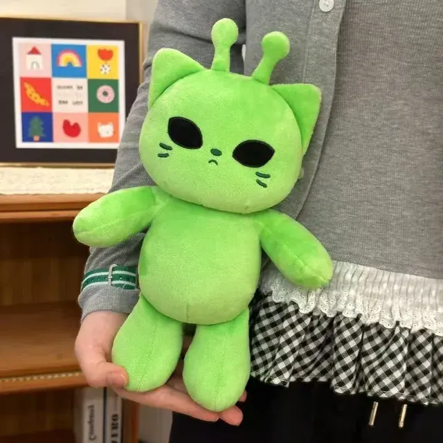 Grünes Alien-Katzen-Plüschtier, Kawaii 3