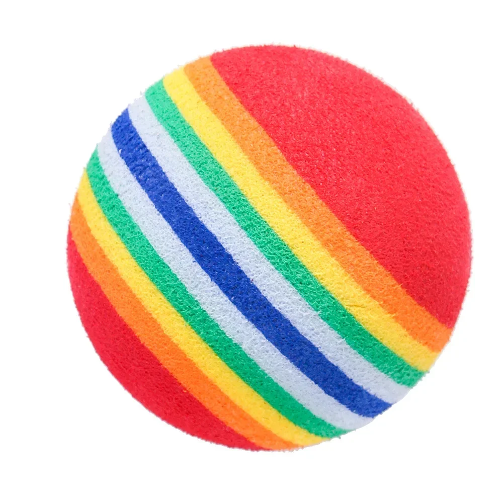 Regenbogen-EVA-Katzenspielball mit Rassel 4