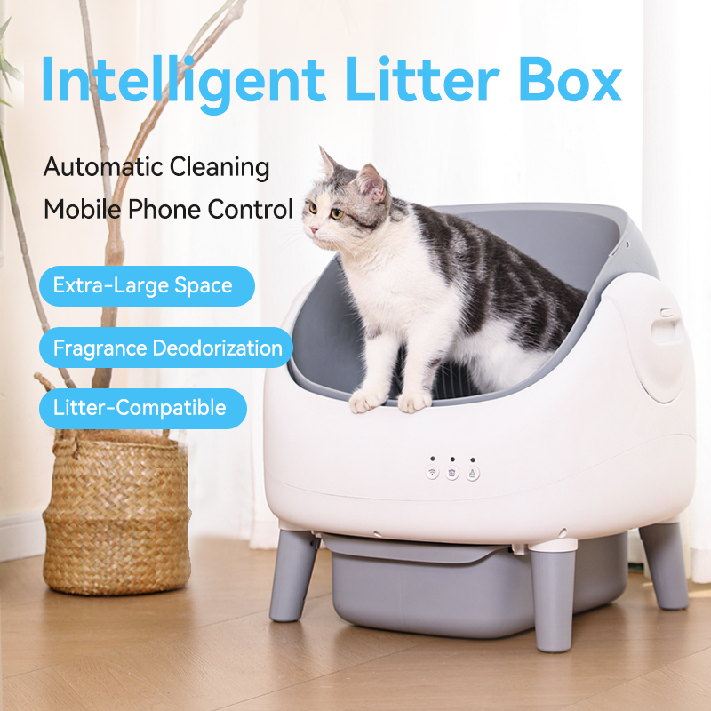 Selbstreinigende Katzentoilette mit offenem Design 3