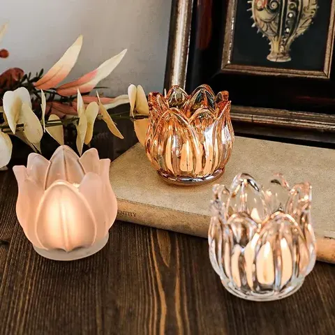 Tulpen-Glas-Kerzenhalter