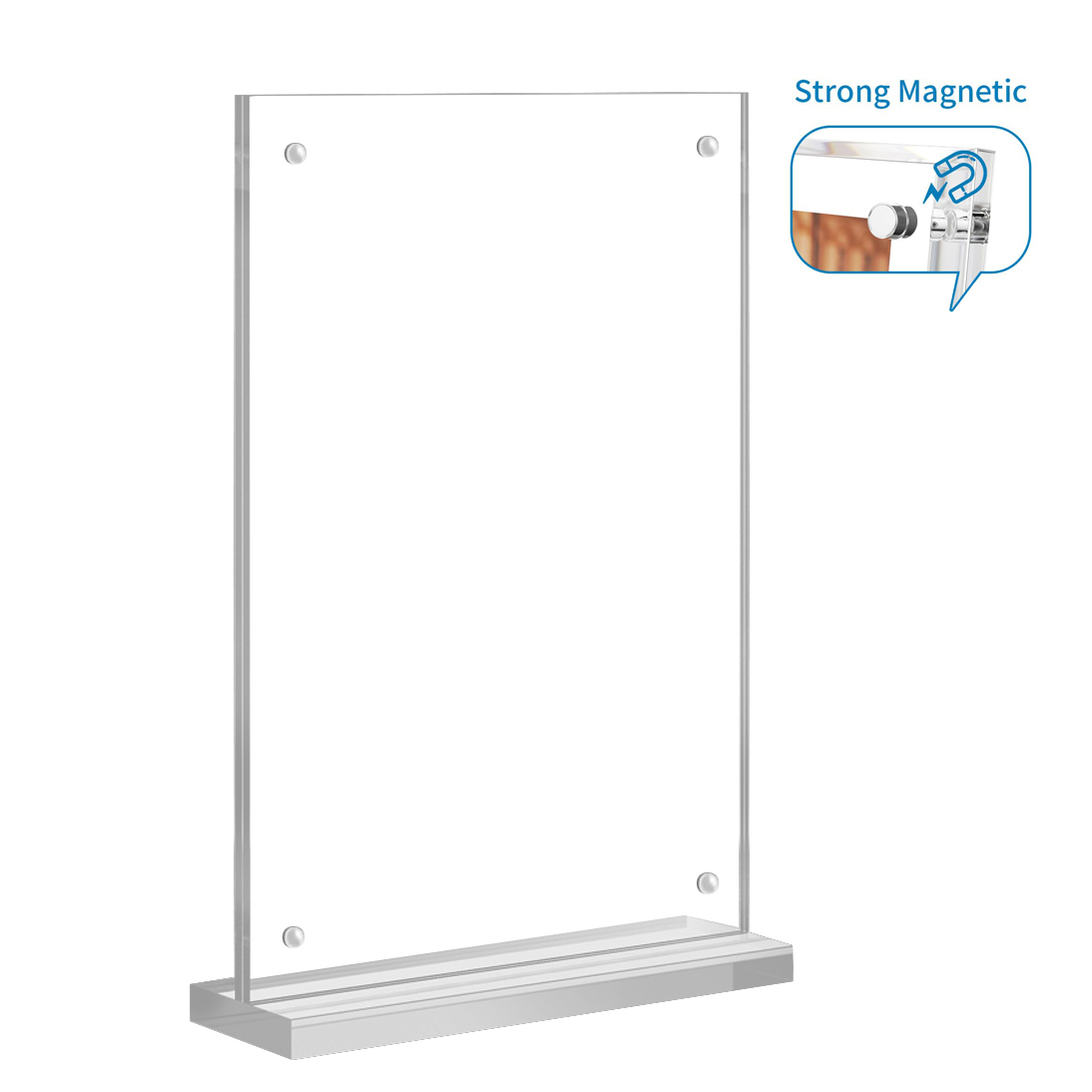 T-förmiger magnetischer Acryl-Menühalter, tragbar