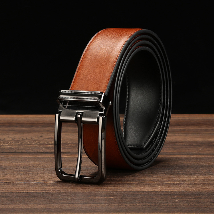 Wendegürtel in Schwarz und Braun aus Leder 4