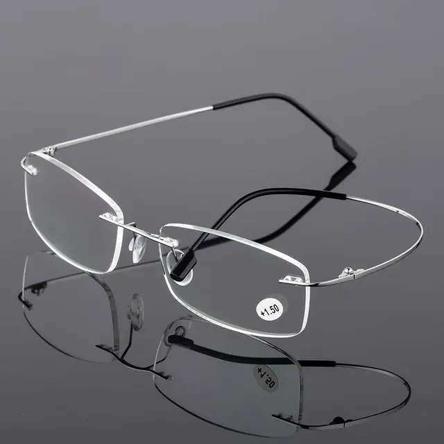 Ultraleichte TR90-Titan-Lesebrille ohne Rand 2