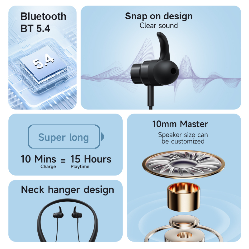Bluetooth-Nackenbügel-Ohrhörer mit Geräuschunterdrückung 3